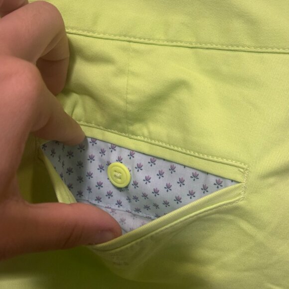 EUC Bonobos Men's Lime Green Stretch Washed Chinos Size 34W 30L - Picture 8 of 15